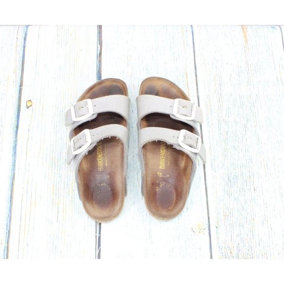 *Birkenstock Arizona Gray Nubuck 2 Strap Buckle Sandals Shoes Size EU 32 - Picture 6 of 10